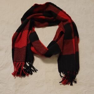 Victoria's Secret Red and Black Plaid Scarf